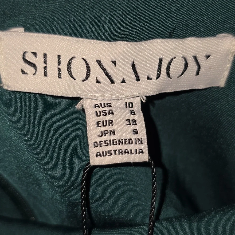 Shona Joy Core Cocktail Draped Dress Seaweed Green Womens Size 8 NWT - Picture 16 of 16